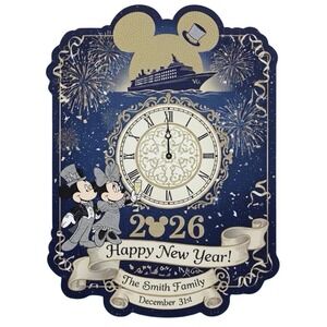 Disney Cruise Door‎ Magnet New Year 2026 Personalized Fireworks Mickey Minnie